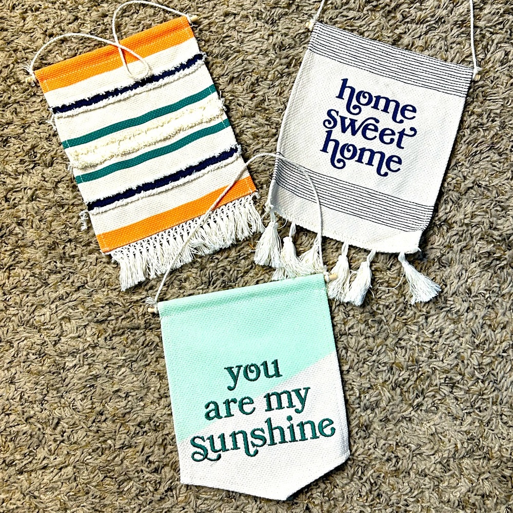 3 home decor banners